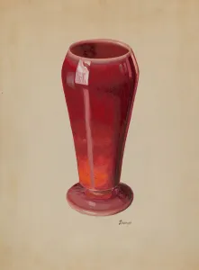 Glasswork Prints: Vase (Opaque Glass), c. 1936. Creator: Robert Stewart