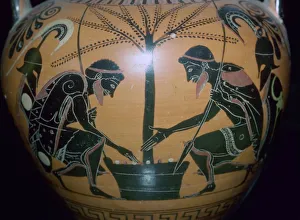 Dice Prints: Vase-painting of Achilles and Ajax playing dice