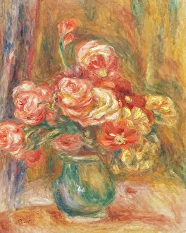 Renoir Pierre Auguste Prints: Vase of Roses, between c1890 and c1900. Creator: Pierre-Auguste Renoir