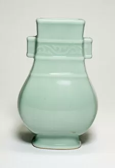 Celadon Gallery: Vase in the Shape of an Ancient Bronze Vessel, Qing dynasty, Qianlong reign