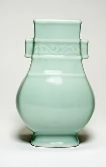 Qianlong Period Prints: Vase in the Shape of an Archaic Bronze Vessel, Qing dynasty, Qianlong reign mark