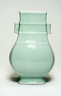Celadon Gallery: Vase in the Shape of an Archaic Bronze Vessel, Qing dynasty, Qianlong reign mark