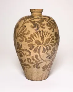 Goryeo Prints: Vase with Stylized Floral Scrolls, Korea, Goryeo dynasty (918-1392). Creator: Unknown
