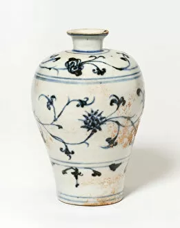 Vines Gallery: Vase with Stylized Flowers and Vines, Ming dynasty (1368-1644). Creator: Unknown