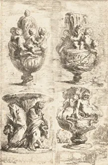 Water Features Prints: The Four Vases, 1754. Creator: Gabriel de Saint-Aubin