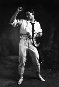Diaghilev Collection: Vaslav Nijinsky in the Ballet Jeux by Claude Debussy. Artist: Gerschel, Charles