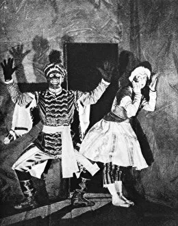 Nijinsky Gallery: Vaslav Nijinsky, Russian ballet dancer, in Petrushka, Paris, 1912, (1930)