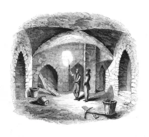 Charles Knight And Co Prints: Vault beneath the Old House of Lords, 1845