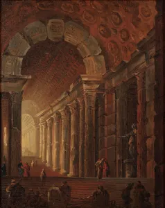 A Vaulted Staircase. Architectural Piece. Creator: Johan Gottlob Brusell