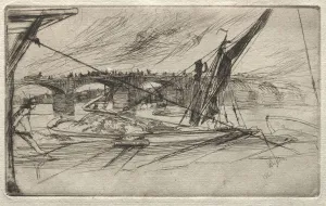 Tonalism Prints: Vauxhall Bridge, 1861. Creator: James McNeill Whistler (American, 1834-1903)