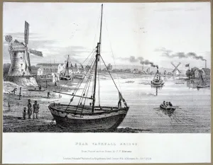 Martens Prints: Vauxhall Bridge, London, 1829. Artist: FV Martens