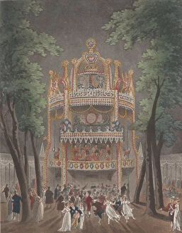 Lambeth Gallery: Vauxhall Garden, October 2, 1809. October 2, 1809. Creators: Thomas Rowlandson, J