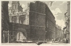 Veduta degli avanzi del Foro di Nerva, l'arcade et la muraille Veduta degli avanzi del Foro di Nerva, l'arcade et la muraille