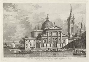 Benedictine Gallery: Veduta del Prospetto della Chiesa di S. Giorgio Maggiore, 1742. Creator: Joseph Wagner