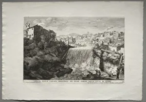Veduta della Cascata Principale del Fiume Aniene nelle citta di Tivoli