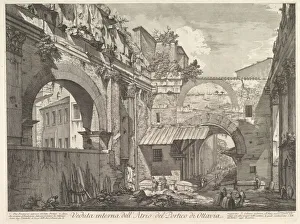 Vedute Di Roma Prints: Veduta interna dell Atrio del Portico di Ottavia (Internal View of the Atrium of