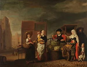 Shopping Basket Prints: Vegetable Market, 1655-1665. Creator: Nicolaes Maes