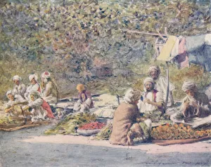 A Vegetable Market, Peshawur, 1905. Artist: Mortimer Luddington Menpes A Vegetable Market, Peshawur, 1905. Artist: Mortimer Luddington Menpes