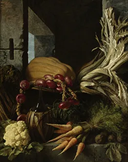 Sverckov Vladimir Dmitrievic Prints: Vegetables in a cellar, 1883. Creator: Wladimir Swertschkoff