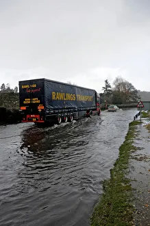 Flooding Prints: Vehicles on Flooded road at Beaulieu 2008