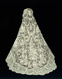 Cyathea Prints: Veil with Russian Imperial Family Coat of Arms, Belgium, 1875 / 1900. Creator: Unknown
