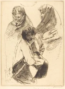 Three Veiled Women (Trois femmes voilees), 1899. Creator: Paul Albert Besnard