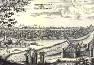 Varangians Prints: Velikiy Novgorod (Illustration from Travels to the Great Duke of Muscovy and the King of Persia by Adam Olearius)