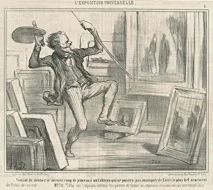 Jump Prints: Venant de donner le dernier coup de pinceau... 1855. Creator: Honore Daumier