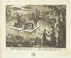 Venationes ferarum, avium, piscium (Hunts of wild animals, birds and fish). Plate 101, 1596. Creator: Hans Collaert the Younger