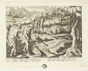 Venationes ferarum, avium, piscium (Hunts of wild animals, birds and fish). Plate 46, 1596. Creator: Hans Collaert the Younger