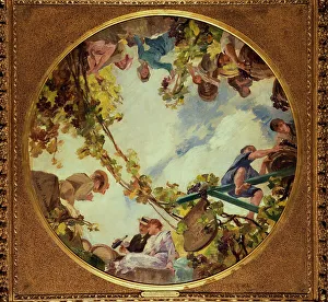 Vendanges en Bourgogne. Esquisse pour le plafond du Buffet de la gare de Lyon... c1900. Creator: Albert Maignan