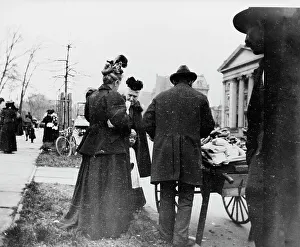 Photographic Prints 1890 1900 Gmgpc Prints: Vendor and cart near the White House during the egg rolling