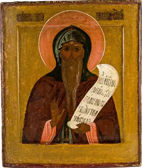 Russian Icon Painting Gallery: Venerable Nikita Stylites of Pereyaslavl, 17th century. Artist: Russian icon