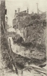 Canal Boat Prints: A Venetian Canal, 1880. Creator: Charles Abel Corwin