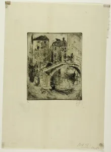 Venetian Canal and Bridges, 1886. Creator: Robert Frederick Blum