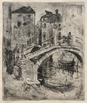 Robert Frederick Blum American Prints: Venetian Canal and Bridges, 1886. Creator: Robert Frederick Blum (American, 1857-1903)