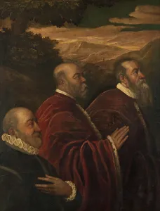 Elder Prints: Three Venetian Counsellors, 16th century. Creator: Circle of Jacopo Tintoretto