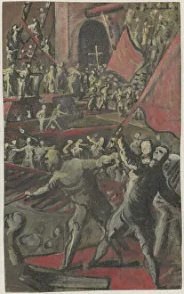 Istanbul Turkey Prints: Venetian Soldiers Attacking Constantinople (recto)