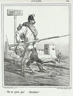 Periodical Prints: Venetie: On ne passe pas! -Menteur!, 1866. Creator: Cham