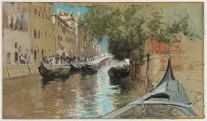 Gondolas Prints: Venice, between 1860 and 1915. Creator: Francis Hopkinson Smith