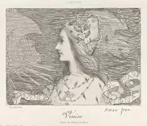 Lithograph On Chine Collé Collection: Venice, 1892. Creator: Edmond Francois Aman-Jean (French, 1858-1936); Lemercier