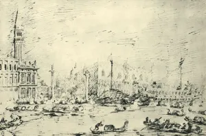 Campanile Collection: Venice: The Bacino di San Marco on Ascension Day 1729, (1943). Creator: Canaletto