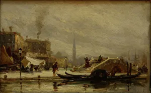 Rail Station Prints: Venice near the railroad station, Noon, 1872