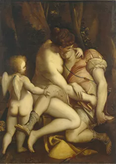 Cambiaso Collection: Venus and Adonis, 1565-1569. Artist: Cambiaso, Luca (1527-1585)