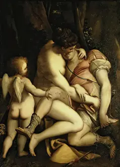 Cupid Prints: Venus and Adonis, 1565. Creator: Luca Cambiaso