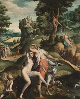 Adonis Prints: Venus and Adonis, c.1585-c.1590. Creator: Bartholomeus Spranger