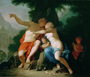 Underneath Prints: Venus and Adonis, c1718. Creator: Mattheus Terwesten