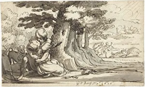 Adonis Prints: Venus and Adonis engaged in a hug, 1616. Creator: Gerard ter Borch I