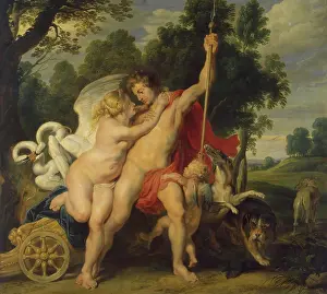 Swan Prints: Venus and Adonis (Rubens, 1614), 1610. Creator: Peter Paul Rubens