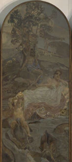 Helen Of Troy Gallery: Venus, Amor and Paris (Triptych The Judgment of Paris, central part), 1893
